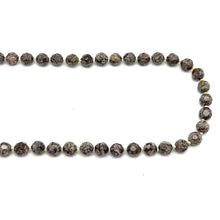 Snowflake Obsidian Necklace 8mm Faceted Round Brown Color 30 Inch Natural Gemstone VVS Clarity Healing Jewelry