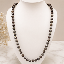 Snowflake Obsidian Necklace 8mm Faceted Round Brown Color 30 Inch Natural Gemstone VVS Clarity Healing Jewelry