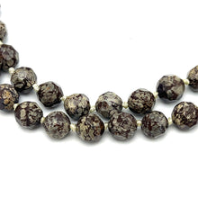 Snowflake Obsidian Necklace 8mm Faceted Round Brown Color 30 Inch Natural Gemstone VVS Clarity Healing Jewelry