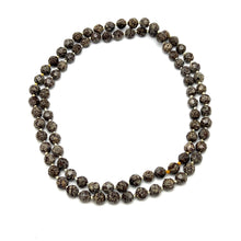 Snowflake Obsidian Necklace 8mm Faceted Round Brown Color 30 Inch Natural Gemstone VVS Clarity Healing Jewelry
