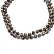Snowflake Obsidian Necklace 8mm Faceted Round Brown Color 30 Inch Natural Gemstone VVS Clarity Healing Jewelry