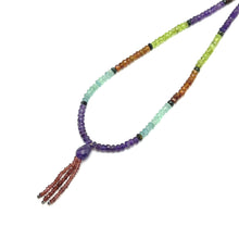 Spessartite Natural, Aquamarine, Amethyst, Peridot, and Garnet Necklace