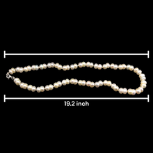 Natural Freshwater Pearl Necklace 9mm Cream Button Shape 19.2’’ Fashion Jewelry for Style and Calm - Necklace