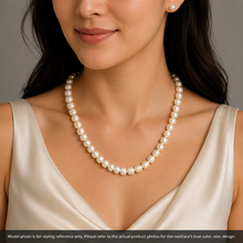 Natural Freshwater Pearl Necklace 9mm Cream Button Shape 19.2’’ Fashion Jewelry for Style and Calm - Necklace