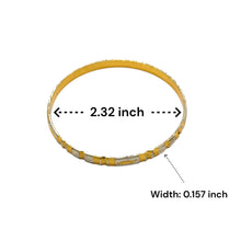 Statement White Yellow Gold Plated metal 1 Piece Bangle with Bold Patterns and Timeless Traditional Engraving - Bracelet