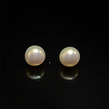 Stud Earrings Freshwater Pearl | 9.30mm Button Shape | Plain Smooth | Silver Pink Color | Glam Lustrous Jewelry for Her