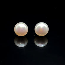 Stud Earrings | Freshwater Pearl | Silver Pink Color | Button Shape | Plain Smooth Luster | 9mm | June Birthstone