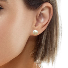 Stud Earrings | Freshwater Pink Pearl | Button Shape | Plain Smooth | 9mm | Pearly Luster | Women’s Jewelry - Earrings
