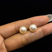 Stud Earrings | Freshwater Pink Pearl | Button Shape | Plain Smooth | 9mm | Pearly Luster | Women’s Jewelry - Earrings