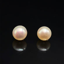 Stud Earrings | Freshwater Pink Pearl | Button Shape | Plain Smooth | 9mm | Pearly Luster | Women’s Jewelry - Earrings