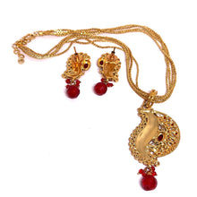 Stunning Pearl Seed With Stones Designed Earring Pendant Necklace Gold Plated Jewelry Set - Necklace Earring Set