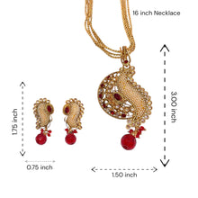 Stunning Pearl Seed With Stones Designed Earring Pendant Necklace Gold Plated Jewelry Set - Necklace Earring Set