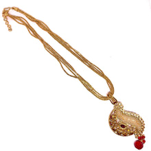 Stunning Pearl Seed With Stones Designed Earring Pendant Necklace Gold Plated Jewelry Set - Necklace Earring Set