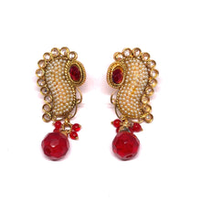 Stunning Pearl Seed With Stones Designed Earring Pendant Necklace Gold Plated Jewelry Set - Necklace Earring Set