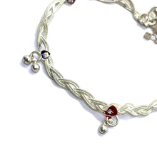 Stylish Twisted Style with Charms German Silver Anklet Pair Jewelry - Anklet