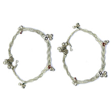 Stylish Twisted Style with Charms German Silver Anklet Pair Jewelry - Anklet