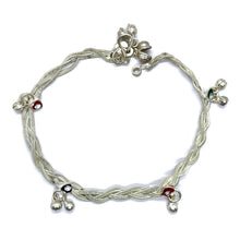 Stylish Twisted Style with Charms German Silver Anklet Pair Jewelry - Anklet