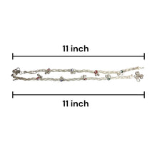 Stylish Twisted Style with Charms German Silver Anklet Pair Jewelry - Anklet