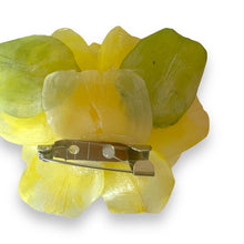 Handmade Brooch Boutonniere Unique Fish Scales Yellow Rose