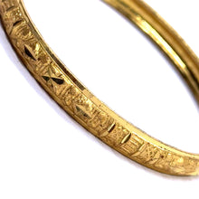 Textured Yellow Gold Plated metal 1 Piece Bangle with Classic Geometric Motifs and Hand-Engraved Detailing - Bracelet