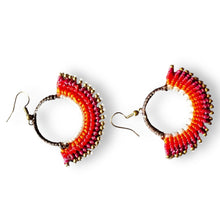 Handmade Earrings Hoop Art of Thread Colorful Jewelry