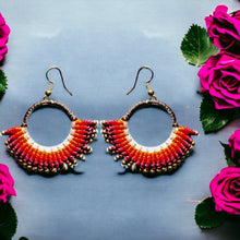 Handmade Earrings Hoop Art of Thread Colorful Jewelry