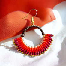 Handmade Earrings Hoop Art of Thread Colorful Jewelry