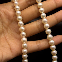 Natural Freshwater Pearl 7mm White Round Necklace 16.9’’ Stylish Jewelry for Radiance and Emotional Ease - Necklace