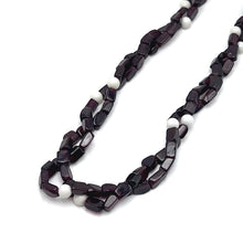Timeless Handmade Natural Garnet Tube Plain & Agate Round Gemstone Beaded 15.2’’ Necklace Jewelry - Necklace