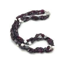 Timeless Handmade Natural Garnet Tube Plain & Agate Round Gemstone Beaded 15.2’’ Necklace Jewelry - Necklace
