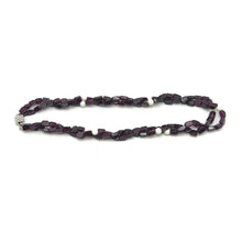 Timeless Handmade Natural Garnet Tube Plain & Agate Round Gemstone Beaded 15.2’’ Necklace Jewelry - Necklace