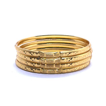 Timeless Yellow Gold Plated Bangle 1 Piece with Deep Engraving Geometric Motifs and Rich Traditional Finish Electro