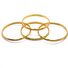 Timeless Yellow Gold Plated Bangle 1 Piece with Deep Engraving Geometric Motifs and Rich Traditional Finish Electro