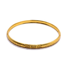Timeless Yellow Gold Plated Bangle 1 Piece with Deep Engraving Geometric Motifs and Rich Traditional Finish Electro