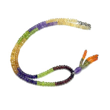 Green Tourmaline Natural, Citrine, Spessartite, Carnelian, Peridot, and Amethyst Necklace