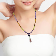 Pink Tourmaline Natural, Spessartite, Amethyst, Peridot, Aqua, and Citrine Necklace