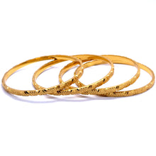 Traditional Gold Bangle Yellow Gold Plating 1 Piece Engraved Segments and Geometric-Inspired Motifs Electro Gold Plated
