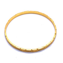Traditional Gold Bangle Yellow Gold Plating 1 Piece Engraved Segments and Geometric-Inspired Motifs Electro Gold Plated