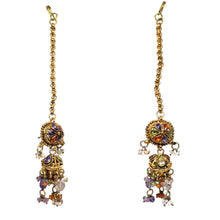 Traditional Indian Royal Choker Necklace with Jhumka & Ear Chain Earring Gold Plated Jewelry Set - Necklace Earring Set