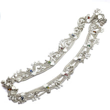 Traditional Multi-Layered German Silver Sound Bell Payal Anklet Set with Colorful Hearts and Engraved Motifs - Anklet