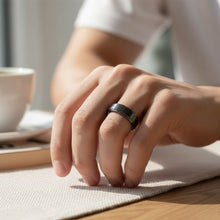 Tungsten Band Center Raised Black Brushed Matte Finish Band Durable Scratch Resistant Unisex Wedding Ring - Ring