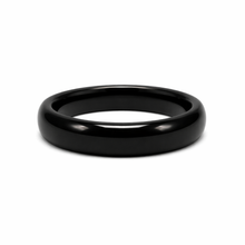 Tungsten Carbide Ring Domed Black Glossy High Polished Band Durable Scratch Resistant Unisex Wedding Engagement Band