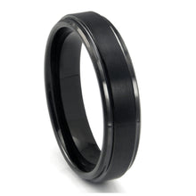 Tungsten Ring 2mm Center Raised Black Brushed Matte Finish Band