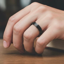 Tungsten Ring Center Raised Black Brushed Matte Finish Band