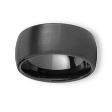 Tungsten Ring Domed Black Brushed Finished Elegant Men Band