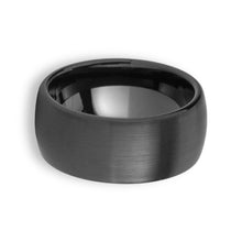Tungsten Ring Domed Black Brushed Finished Elegant Men Band