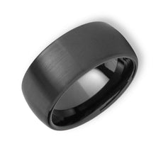 Tungsten Ring Domed Black Brushed Finished Elegant Men Band