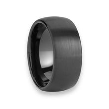 Tungsten Ring Domed Black Brushed Finished Elegant Men Band