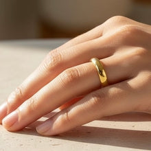 Tungsten Ring Domed Gold Glossy High Polished Band Durable Scratch Resistant Unisex Commitment Band - Ring