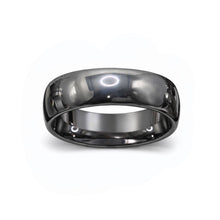 Tungsten Ring Domed Silver Glossy High Polished Band